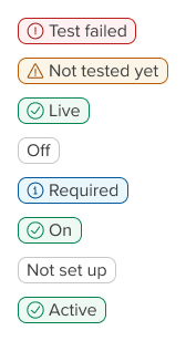 The Status Chip component showing all of its states